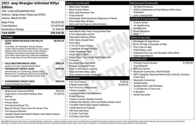 2021 Jeep Wrangler Unlimited Willys