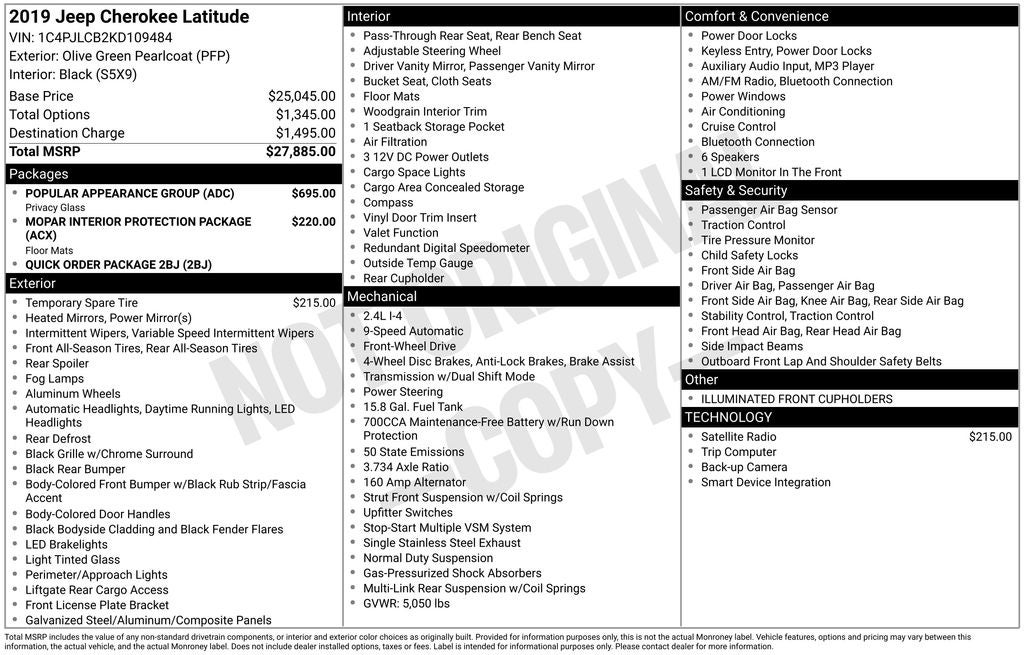 2019 Jeep Cherokee Latitude