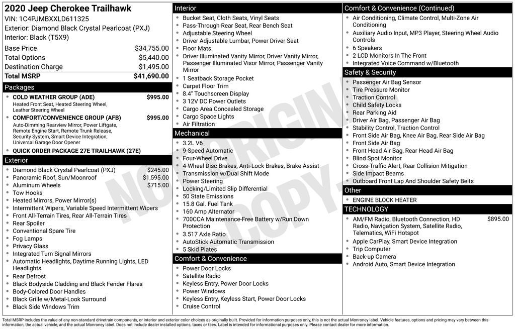 2020 Jeep Cherokee Trailhawk