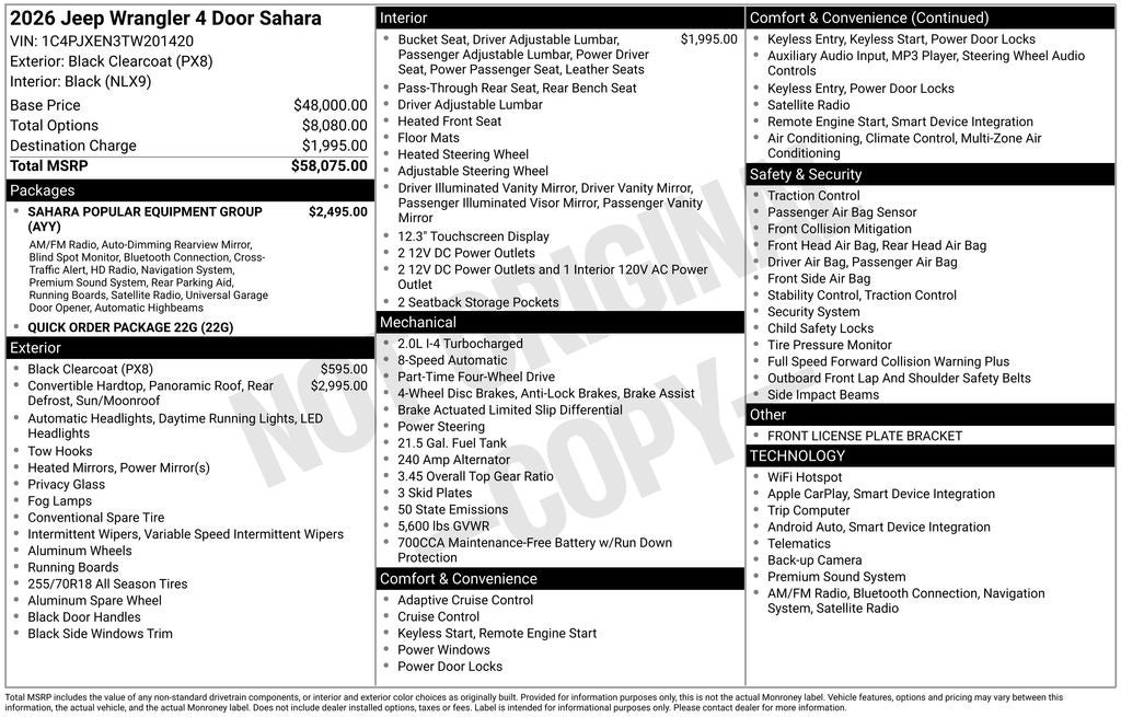 2026 Jeep Wrangler Sahara