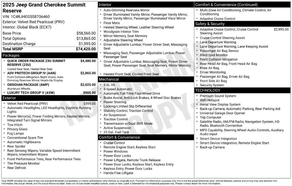 2025 Jeep Grand Cherokee Summit Reserve