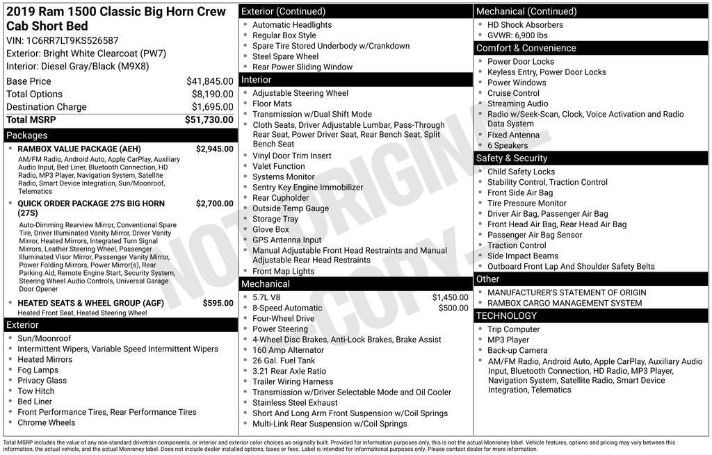 2019 RAM 1500 Classic Big Horn