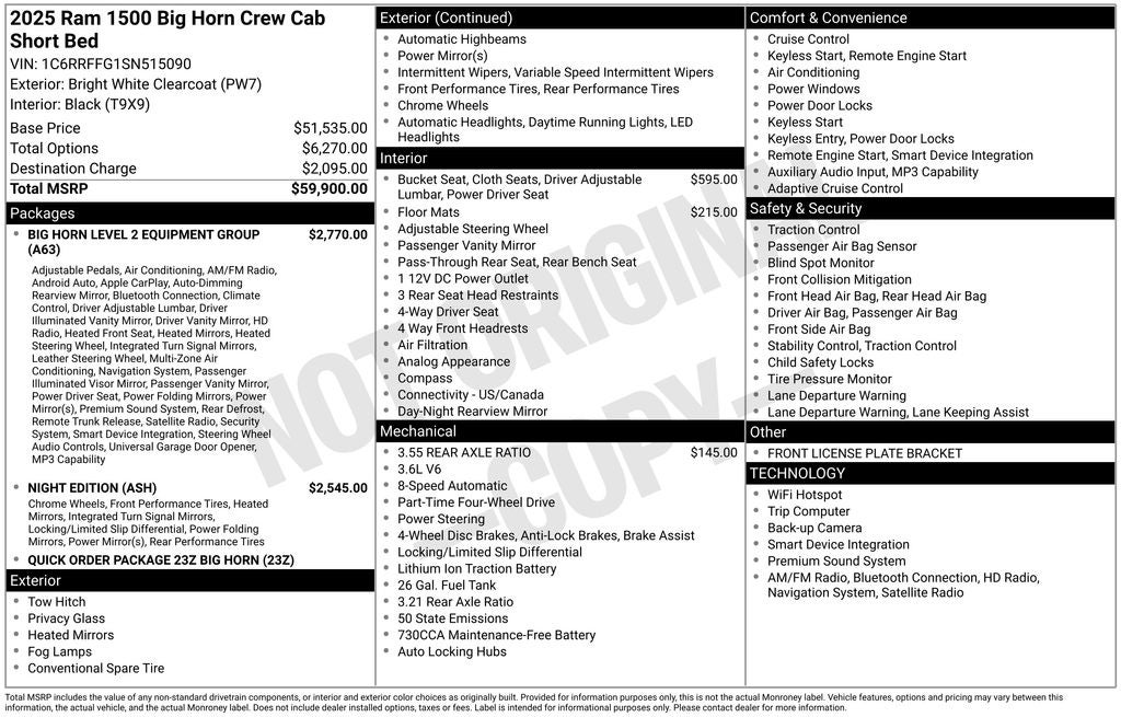2025 RAM 1500 Big Horn/Lone Star