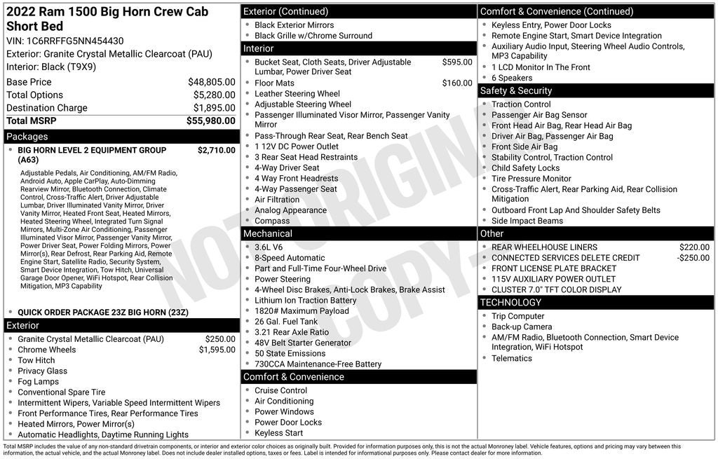 2022 RAM 1500 Big Horn/Lone Star