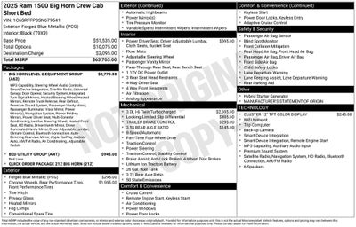 2025 RAM 1500 Big Horn/Lone Star