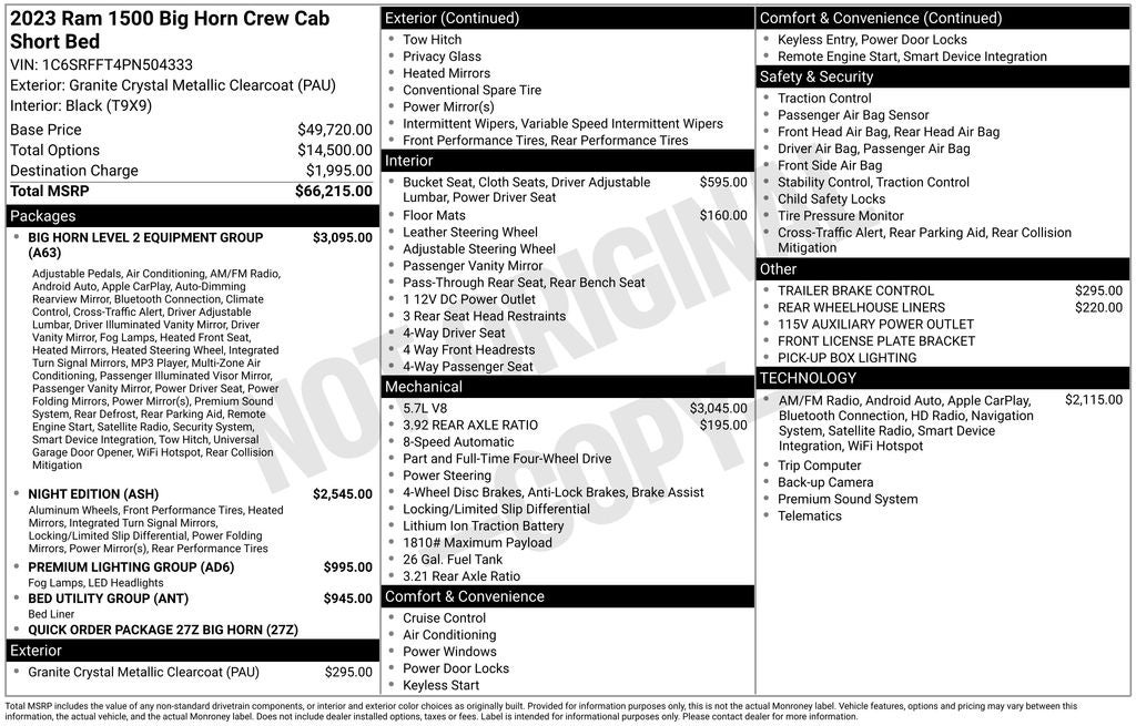 2023 RAM 1500 Big Horn/Lone Star