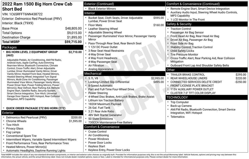 2022 RAM 1500 Big Horn/Lone Star