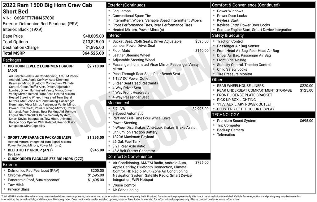2022 RAM 1500 Big Horn/Lone Star