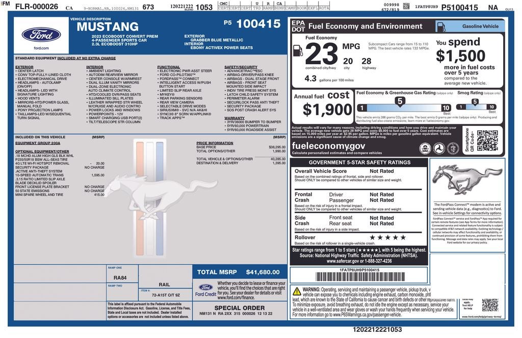 2023 Ford Mustang EcoBoost Premium