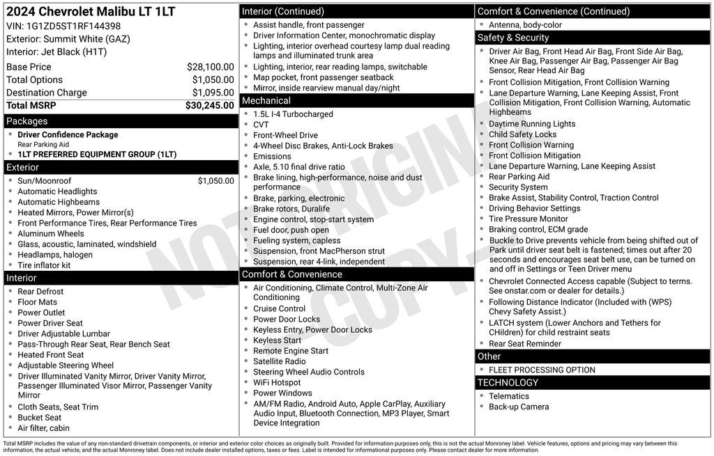 2024 Chevrolet Malibu LT 1LT