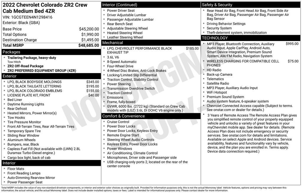 2022 Chevrolet Colorado ZR2