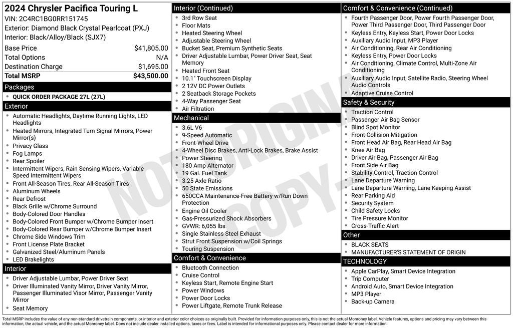 2024 Chrysler Pacifica Touring L