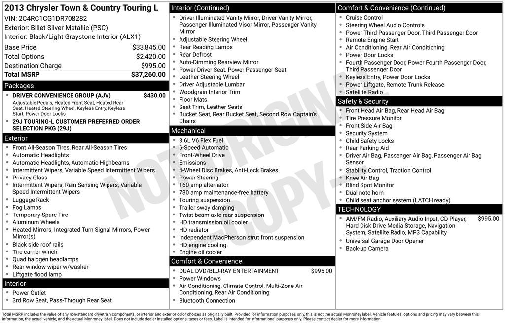 2013 Chrysler Town & Country Touring-L