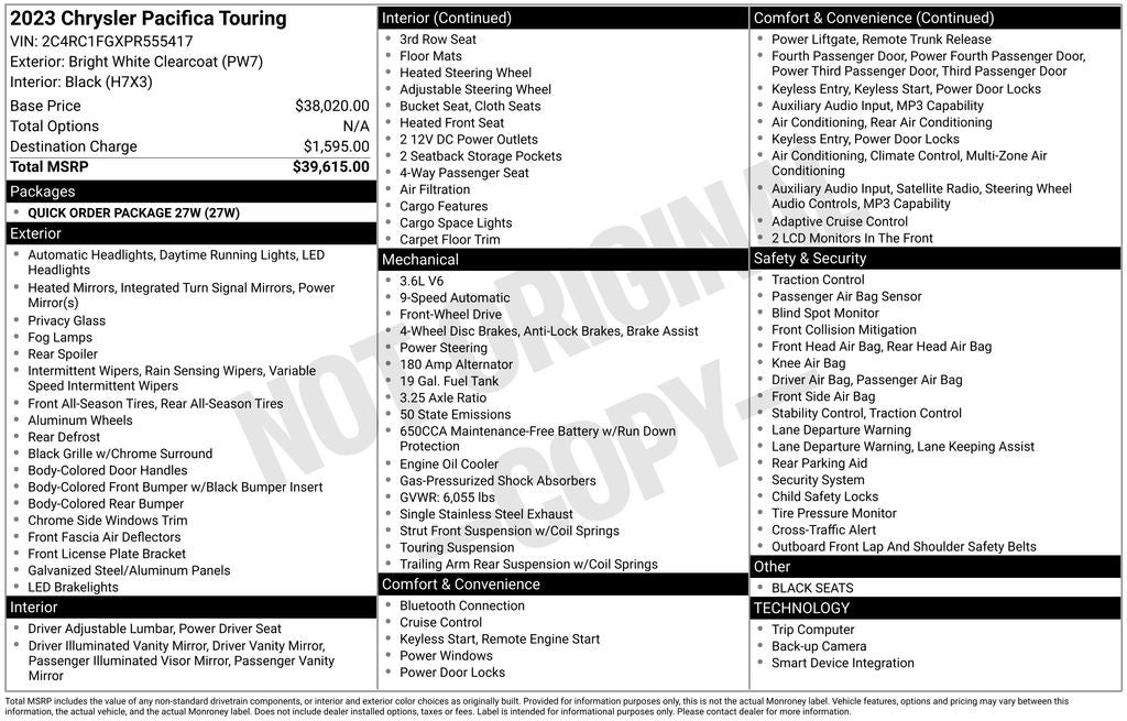 2023 Chrysler Pacifica Touring
