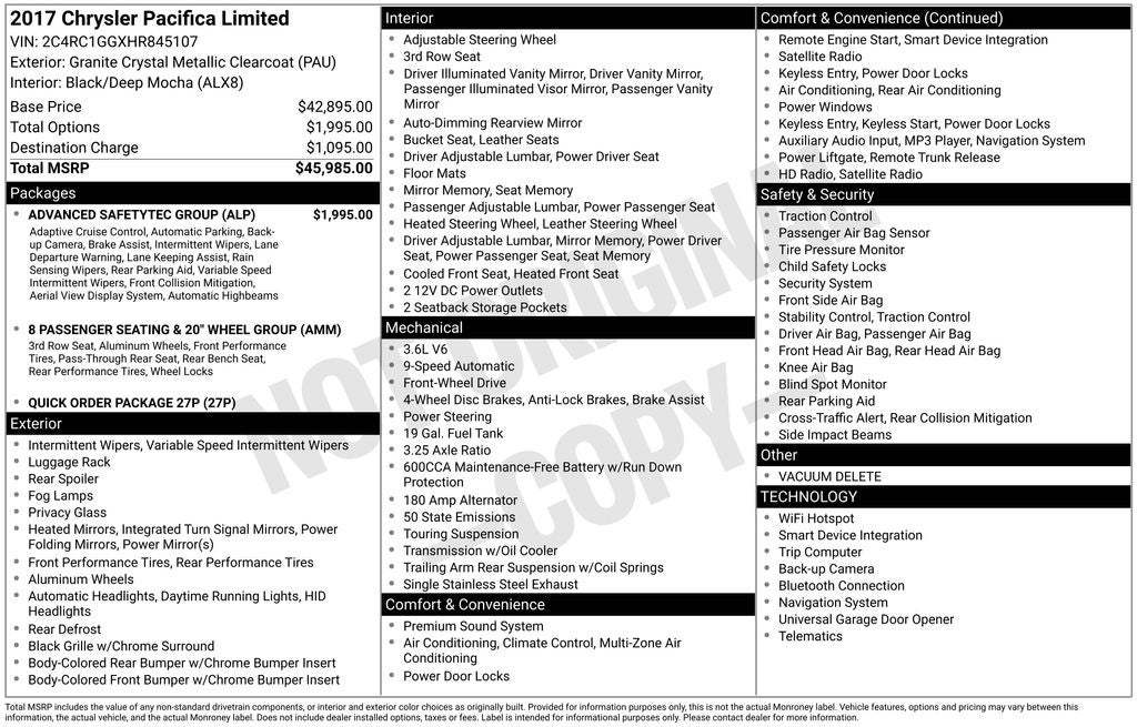 2017 Chrysler Pacifica Limited