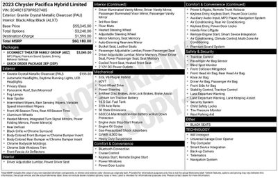 2023 Chrysler Pacifica Hybrid Limited