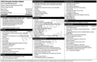 2025 Chrysler Pacifica Select