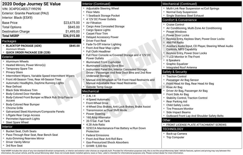 2020 Dodge Journey SE