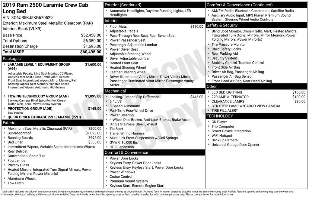 2019 RAM 2500 Laramie