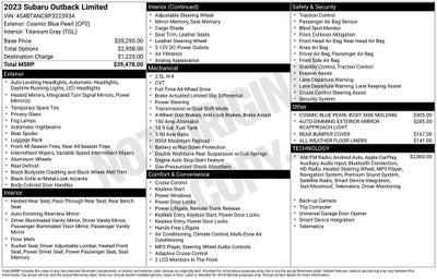 2023 Subaru Outback Limited
