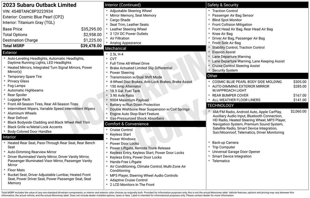 2023 Subaru Outback Limited