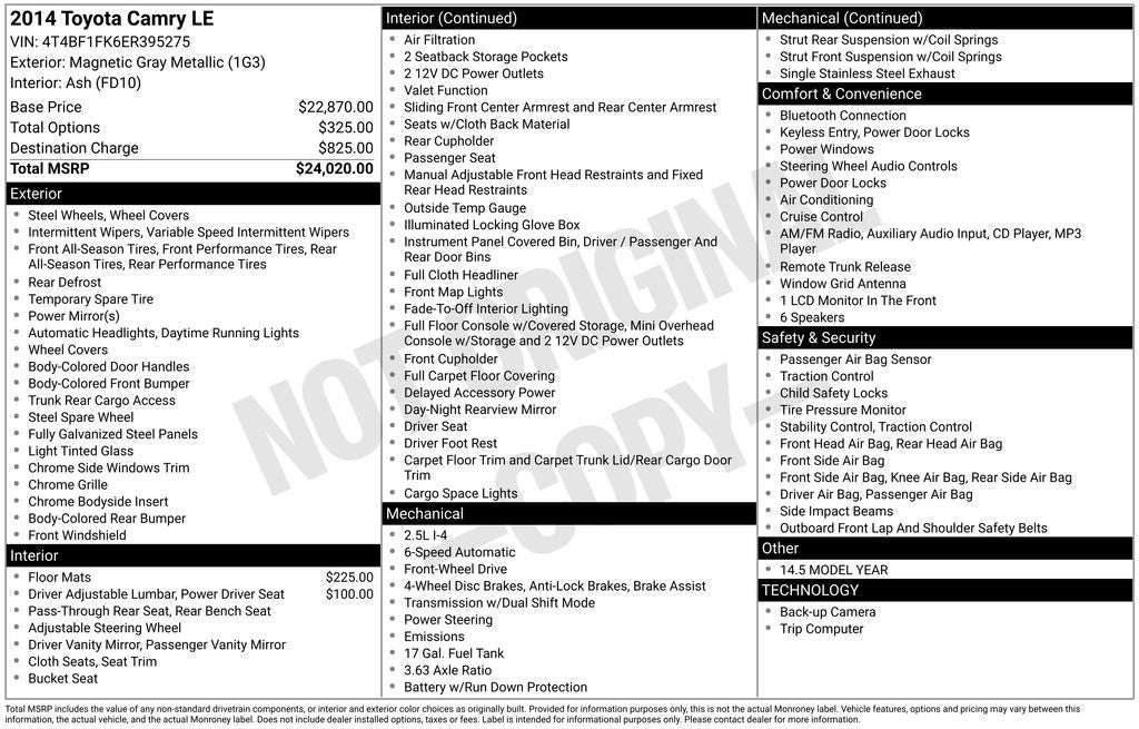 2014 Toyota Camry LE