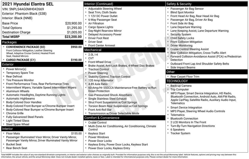 2021 Hyundai Elantra SEL
