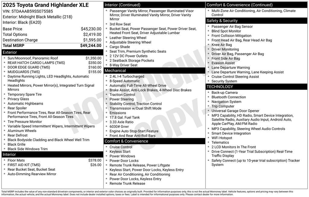 2025 Toyota Grand Highlander XLE
