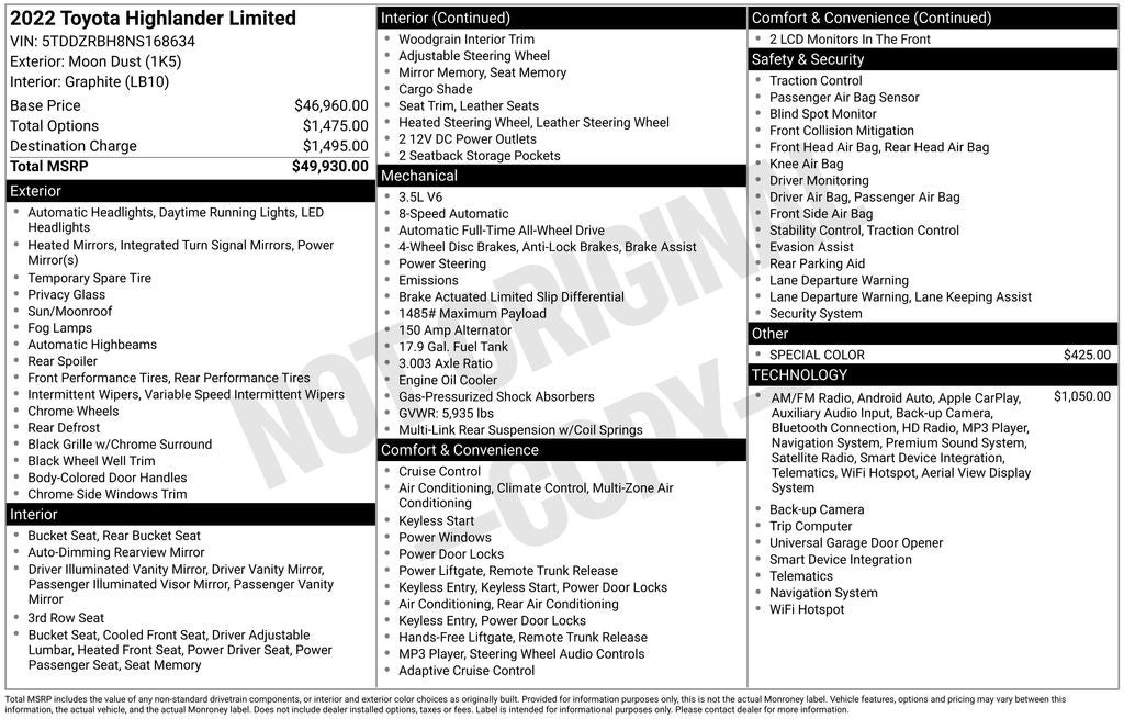 2022 Toyota Highlander Limited