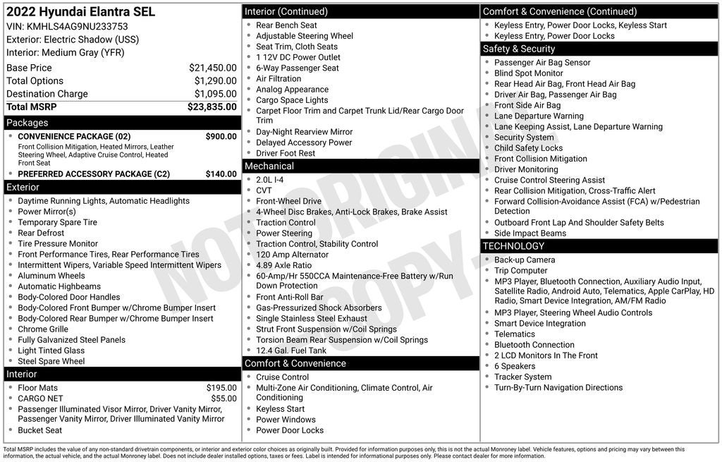 2022 Hyundai Elantra SEL