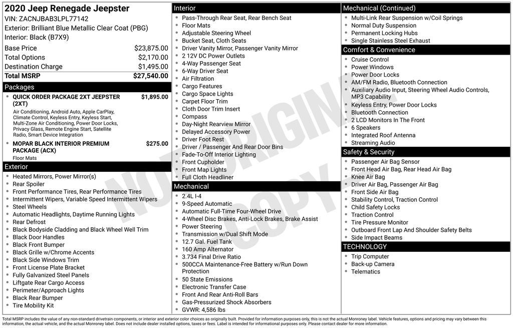 2020 Jeep Renegade Sport