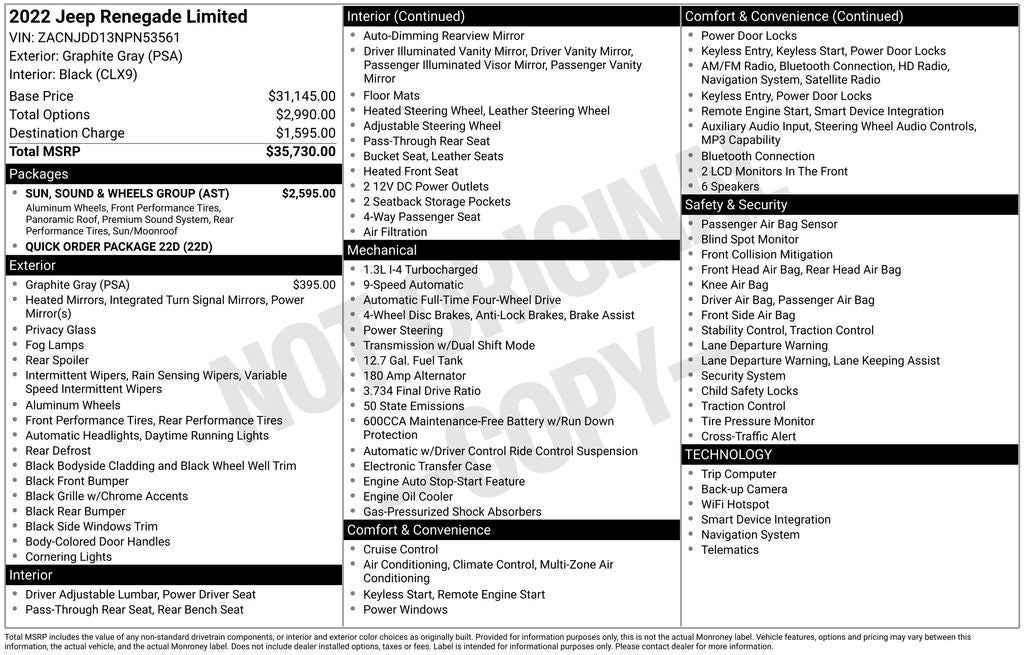 2022 Jeep Renegade Limited