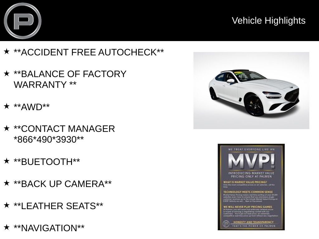 2023 Genesis G70 2.0T AWD