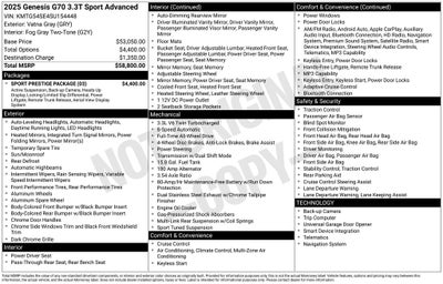 2025 Genesis G70 3.3T AWD Sport Advanced