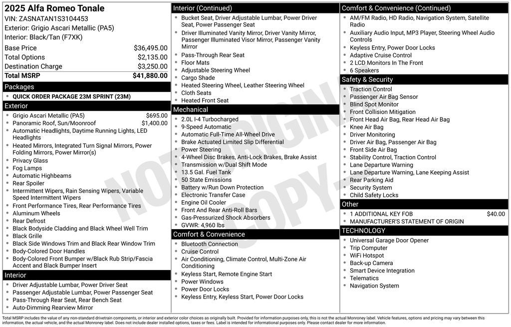 2025 Alfa Romeo Tonale TONALE AWD