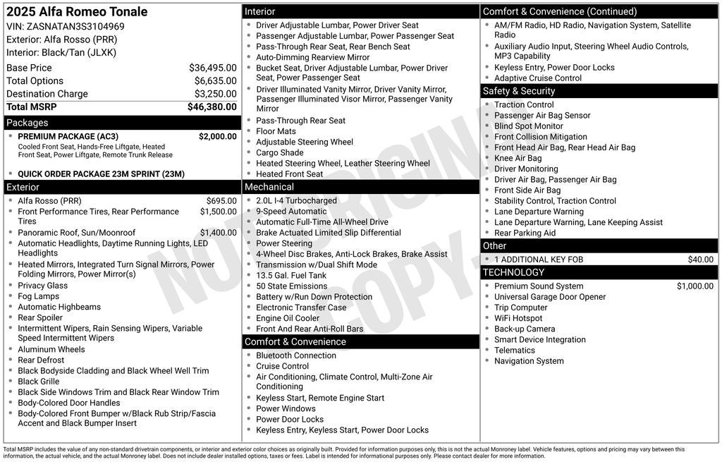 2025 Alfa Romeo Tonale TONALE AWD