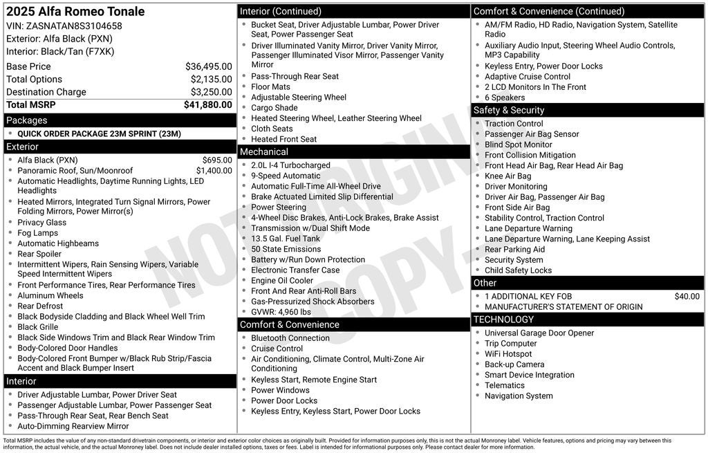 2025 Alfa Romeo Tonale TONALE AWD