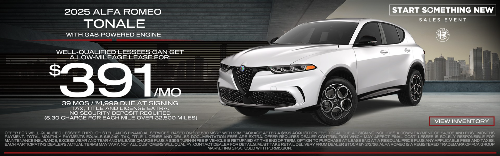 2025 Alfa Romeo Tonale $391/mo Lease