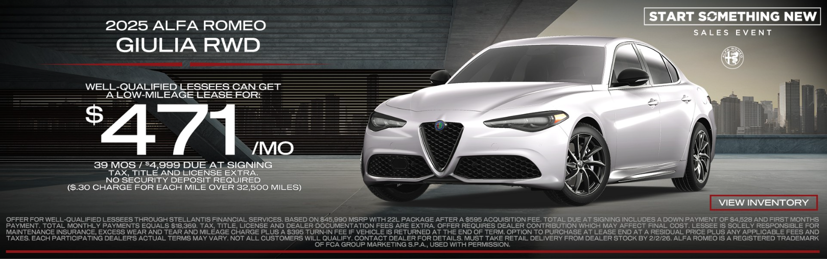 2025 Alfa Romeo Giulia RWD $471/mo Lease